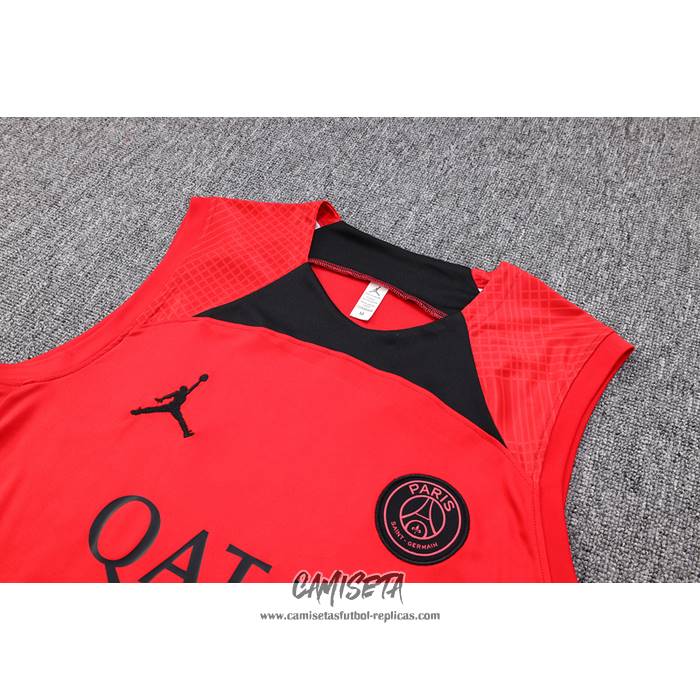 Camiseta de Entrenamiento Paris Saint-Germain Jordan 2023-2024 Sin Mangas Rojo